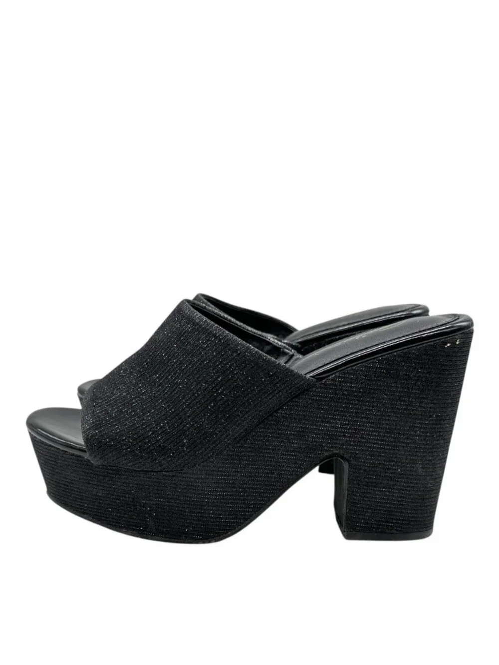 Cathy Din Arora-6 Platform Glitter Mule Sandals 8.5 Slide Shimmer Chunky Y2K